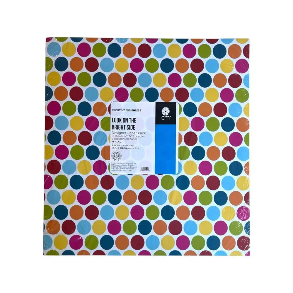 LOOK ON THE BRIGHT SIDE Creative Memories Designer Paper Pack 12 x 12 NEW NWT